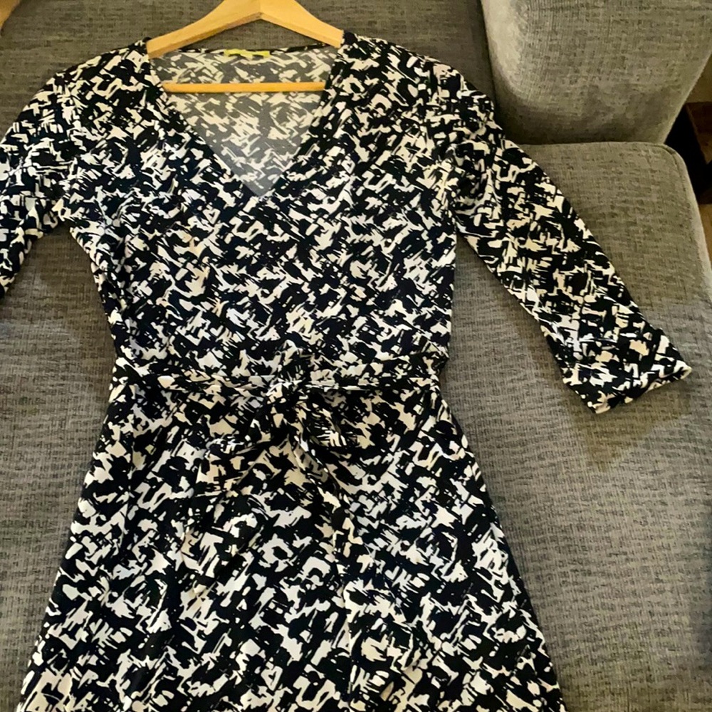 Gianni Bini black and white wrap dress